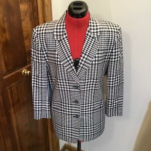 Liz Claiborne Classic Black and White Plaid Blazer, NWOT, size 6P, lined